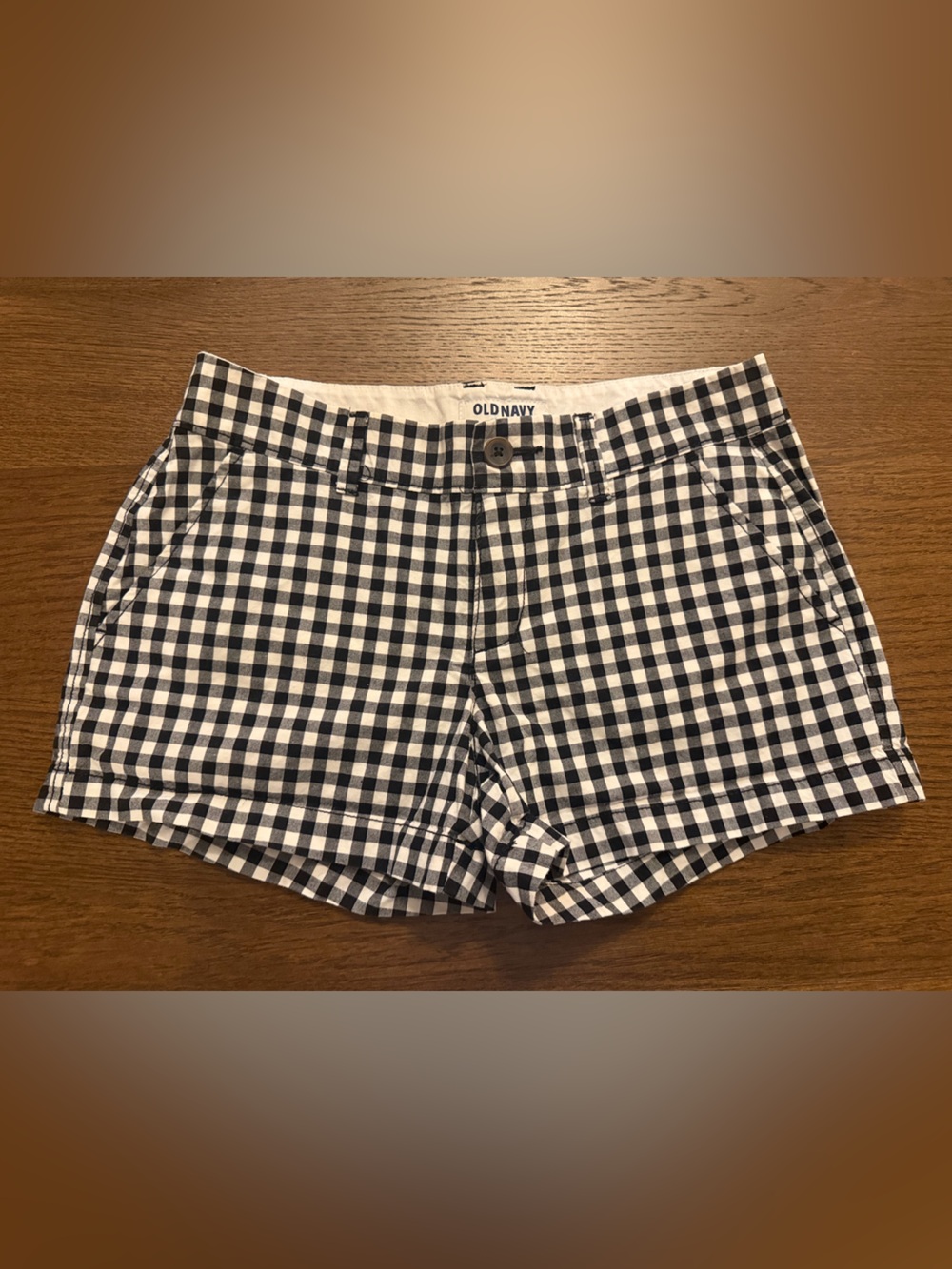 NWOT Old Navy Black and White Gingham Cotton Shorts